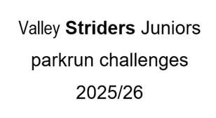 Heading Valley Striders Juniors parkrun challenges 2025-26